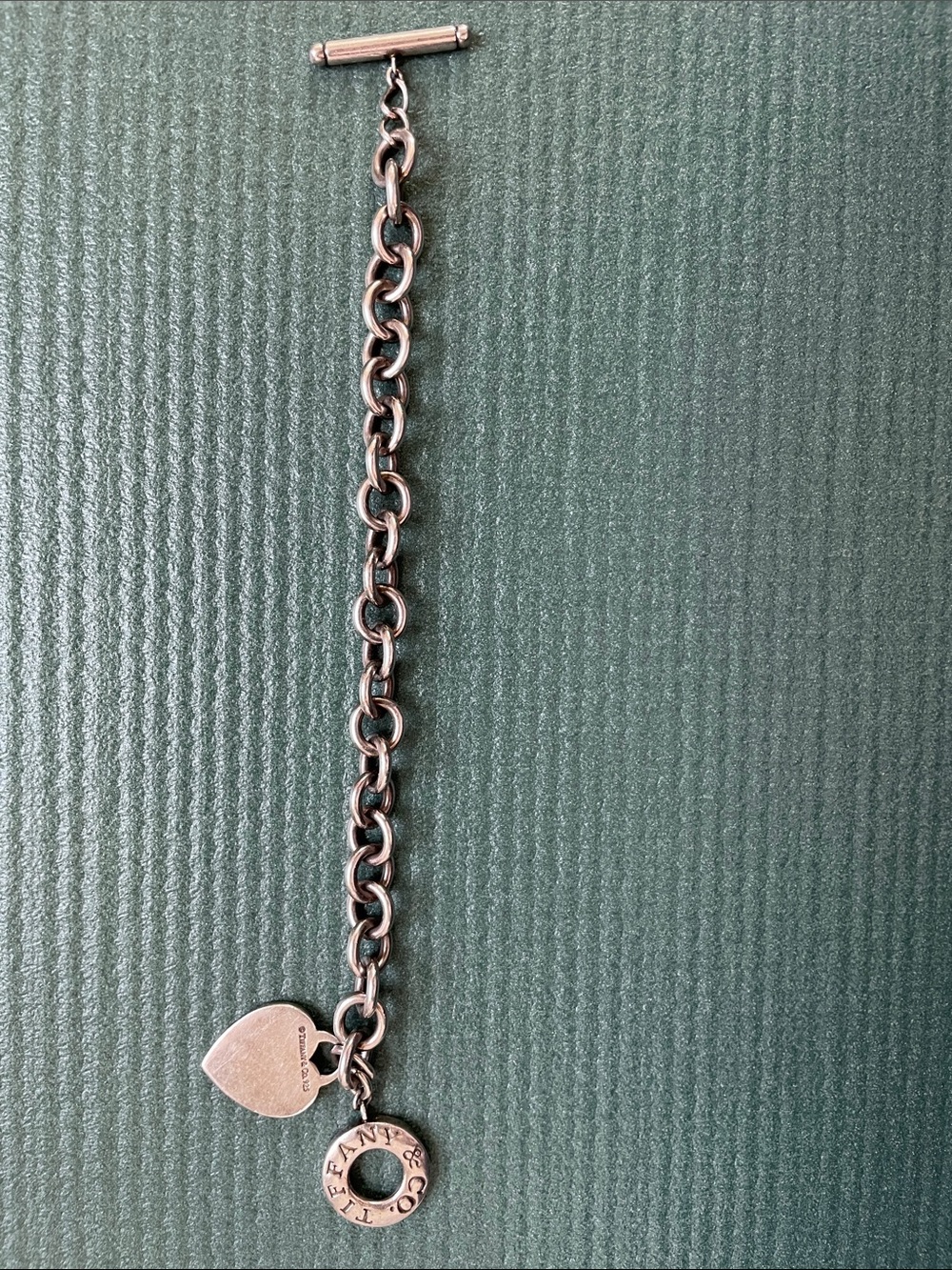 Authentic Tiffany heart tag bracelet with toggle link